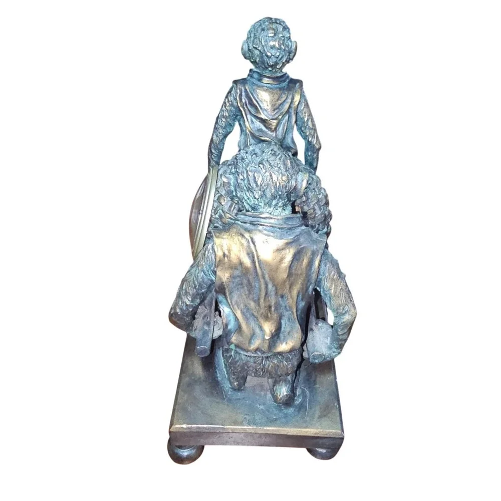 Working Monkey Mantel Clock – Vintage‎ Style Safari Animal Bronze Shelf Decor